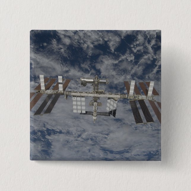 The International Space Station 12 15 Cm Square Badge (Front)