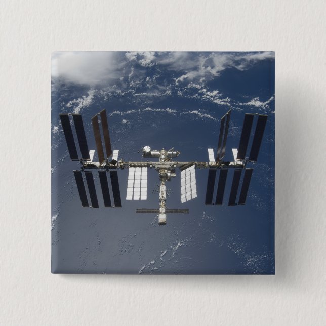The International Space Station 13 15 Cm Square Badge (Front)