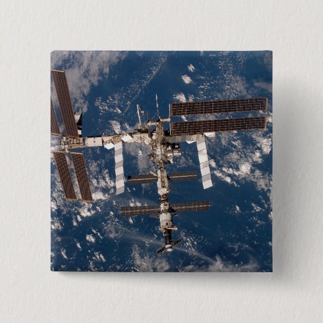 The International Space Station 15 15 Cm Square Badge (Front)