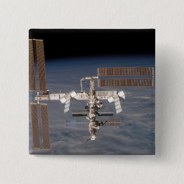 The International Space Station 16 15 Cm Square Badge (Front)