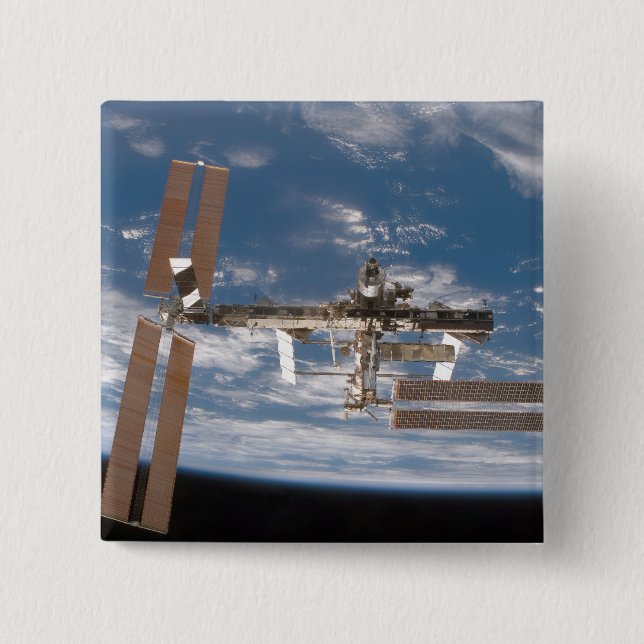 The International Space Station 17 15 Cm Square Badge (Front)