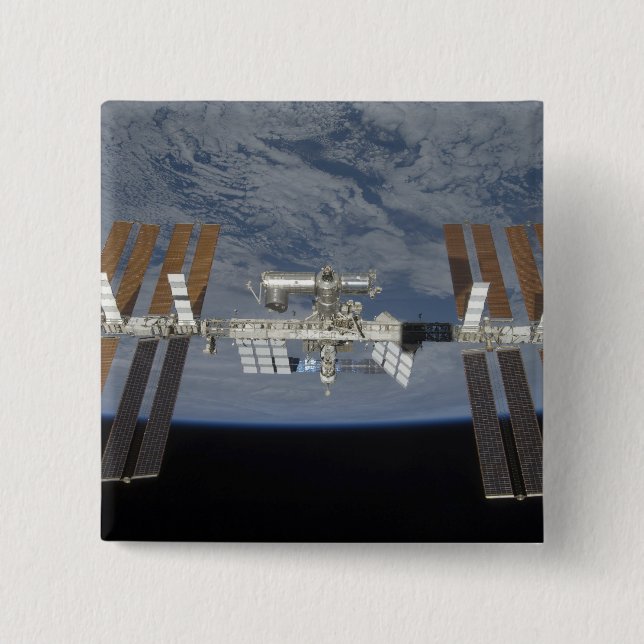 The International Space Station 3 15 Cm Square Badge (Front)