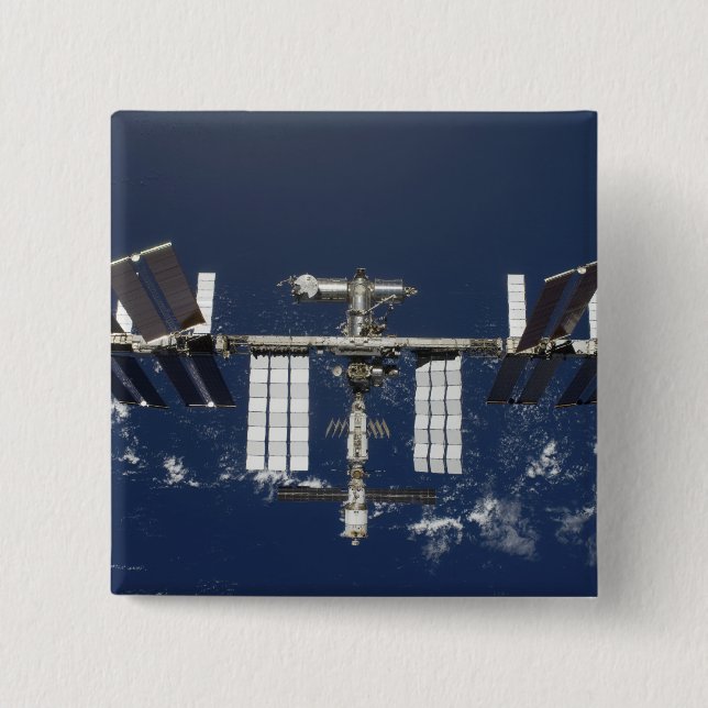 The International Space Station 4 15 Cm Square Badge (Front)