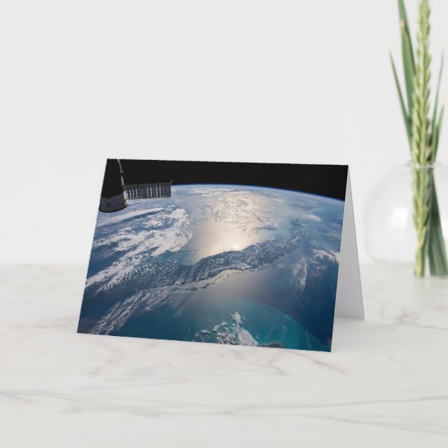 The International Spce Station Above The Atlantic Card (Front)