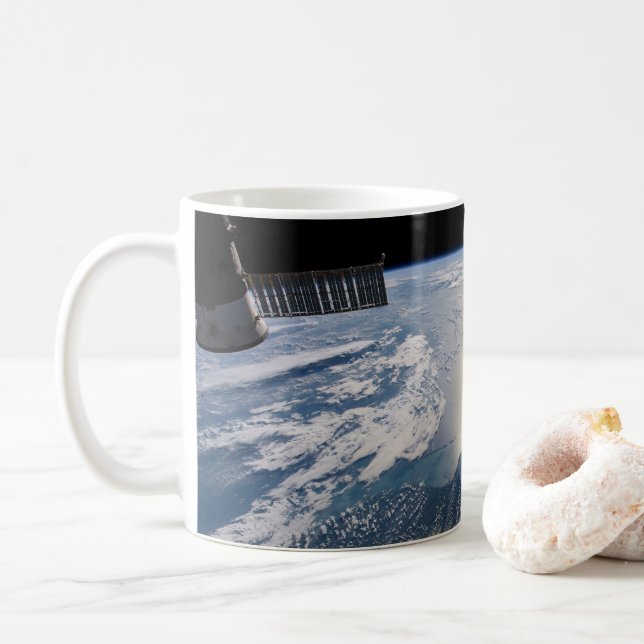 The International Spce Station Above The Atlantic Coffee Mug (With Donut)