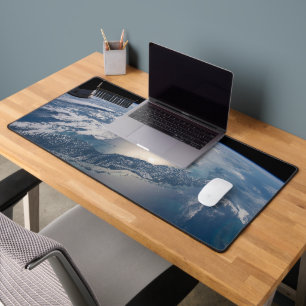 The International Spce Station Above The Atlantic Desk Mat