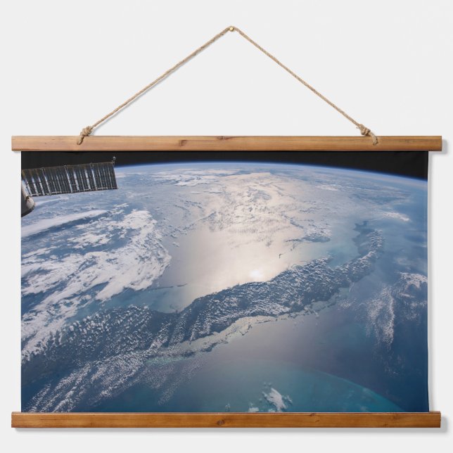The International Spce Station Above The Atlantic Hanging Tapestry (Front)