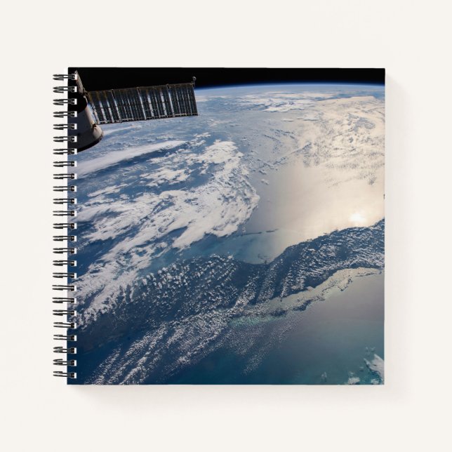 The International Spce Station Above The Atlantic Notebook (Front)