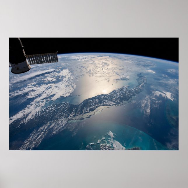 The International Spce Station Above The Atlantic Poster (Front)