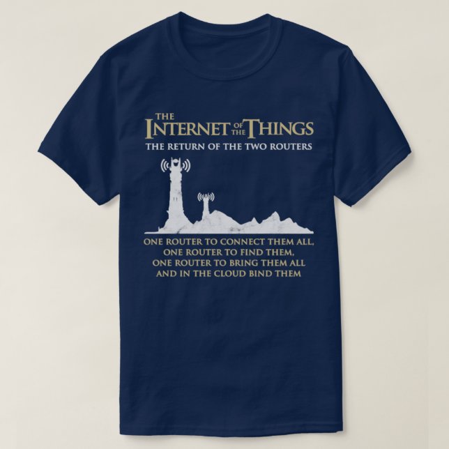 The Internet Of Things Two Routers Data Smart Gift T-Shirt (Design Front)