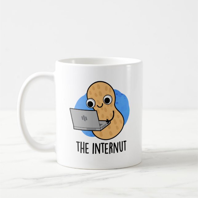 The Internut Funny Internet Peanut Pun  Coffee Mug (Left)