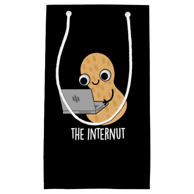 The Internut Funny Internet Peanut Pun Dark BG Small Gift Bag (Front)