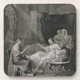 The Interview of Augustus and Cleopatra, engraved Coaster