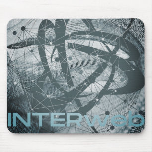 The INTERweb - a congregation of nodes Mouse Mat