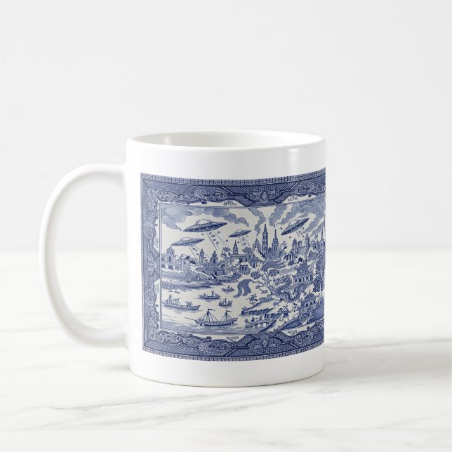 The Invasion of Willow Ridge - Blue Willow Mug (Left)