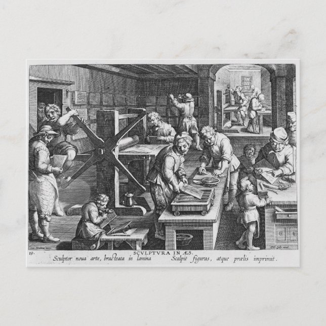 The Invention of Copper Engraving Postcard (Front)