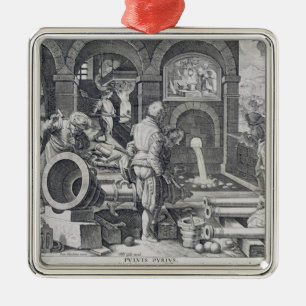 The Invention of Gunpowder Metal Tree Decoration