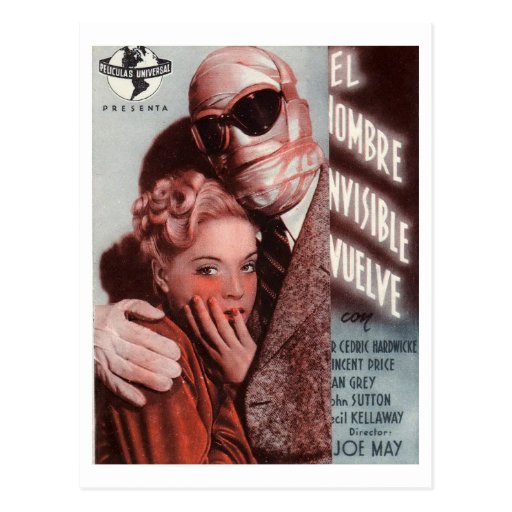 Image of The Invisible Man Returns, Film Movie 1940 Vintage Postcard