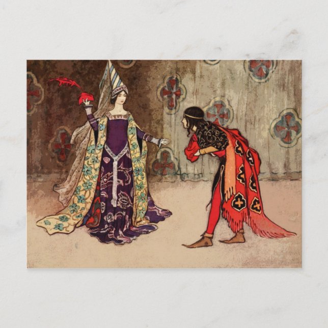 The Invisible Prince Princess Vintage Fairy Tale Postcard (Front)