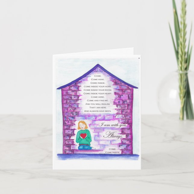 'The Invitation' beautifully illustrated poem card (Front)