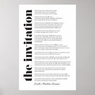 The Invitation by Oriah Mountain Dreamer Poster