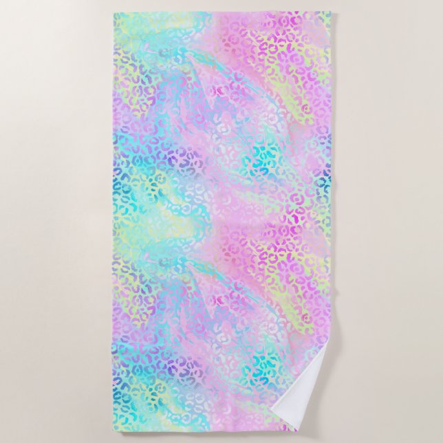 The Iridescent Leopard Series Design 10 Beach Towel (Front)