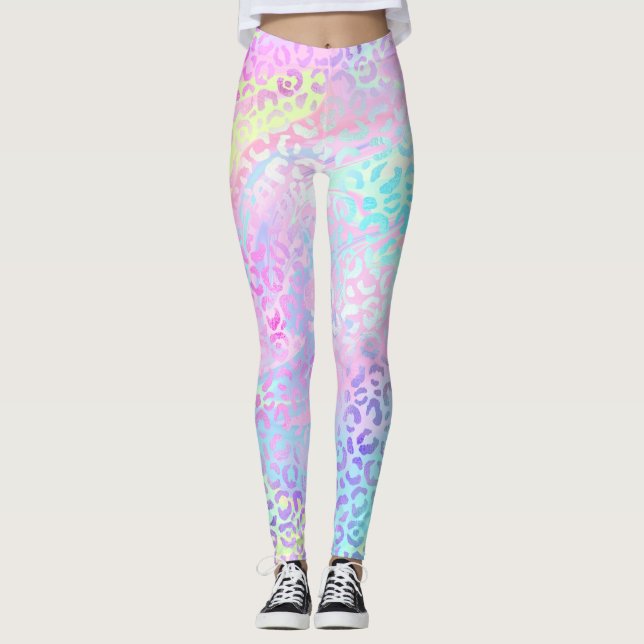 The Iridescent Leopard Series Design 10 Leggings (Front)