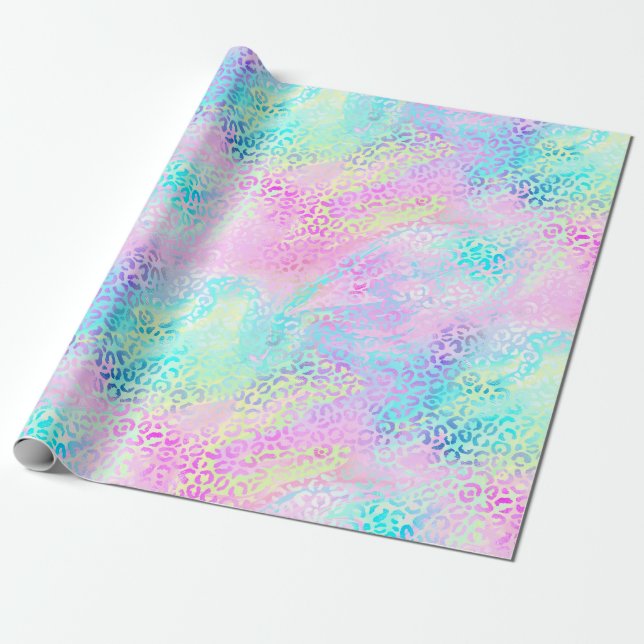 The Iridescent Leopard Series Design 10 Wrapping Paper (Unrolled)