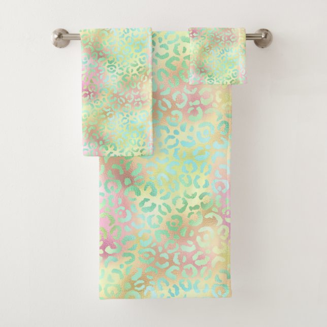 The Iridescent Leopard Series Design 2 Bath Towel Set (Insitu)