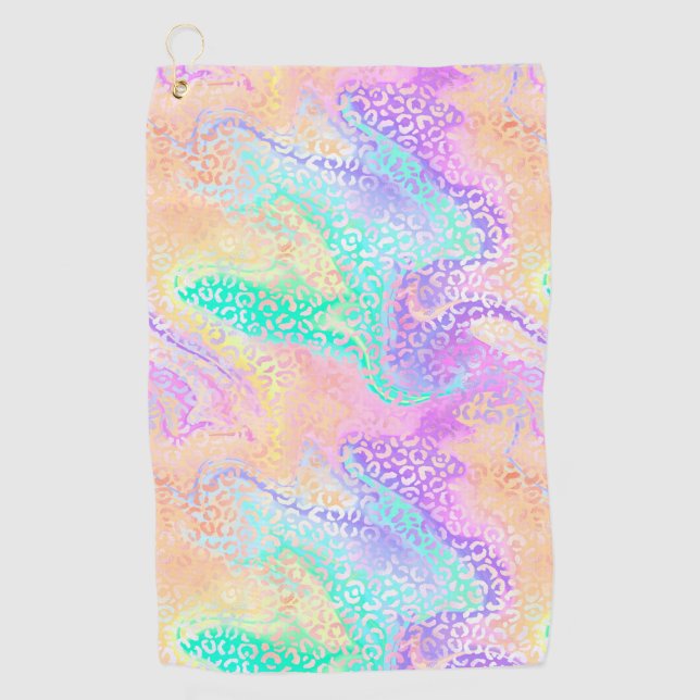 The Iridescent Leopard Series Design 3 Golf Towel (Front)