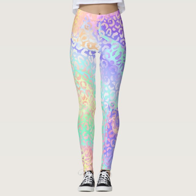 The Iridescent Leopard Series Design 3 Leggings (Front)