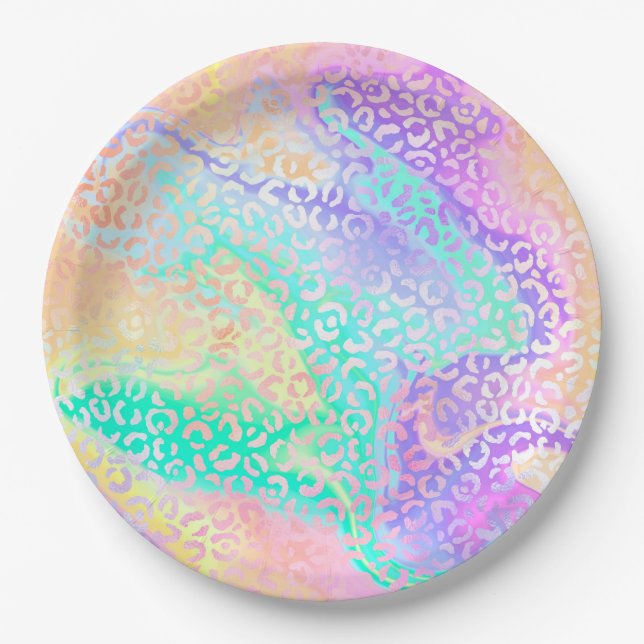 The Iridescent Leopard Series Design 3 Paper Plate (Front)