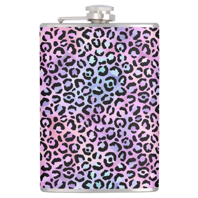 The Iridescent Leopard Series Design 4 Hip Flask (Front)