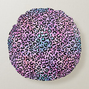 The Iridescent Leopard Series Design 4 Round Cushion