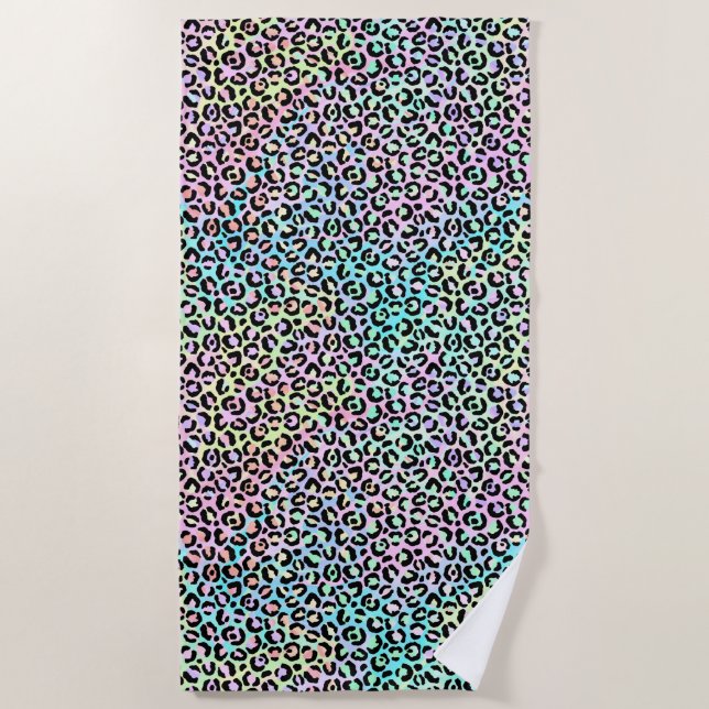 The Iridescent Leopard Series Design 5 Beach Towel (Front)