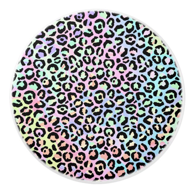 The Iridescent Leopard Series Design 5 Ceramic Knob (Front)