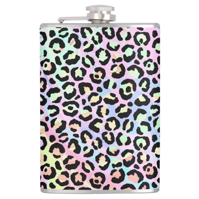 The Iridescent Leopard Series Design 5 Hip Flask (Front)