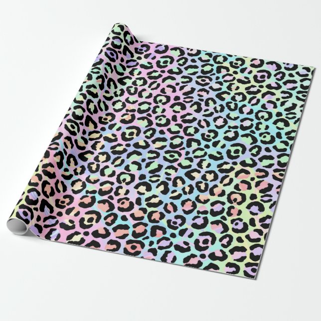 The Iridescent Leopard Series Design 5 Wrapping Paper (Unrolled)