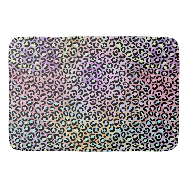The Iridescent Leopard Series Design 6 Bath Mat (Front)