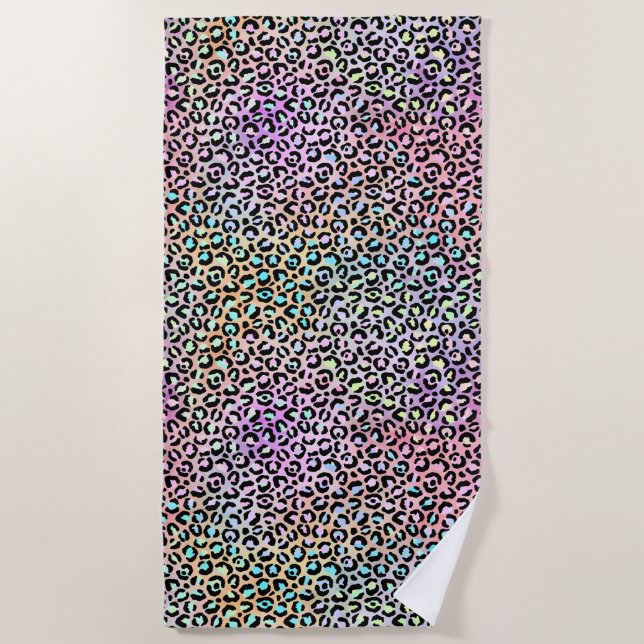 The Iridescent Leopard Series Design 6 Beach Towel (Front)