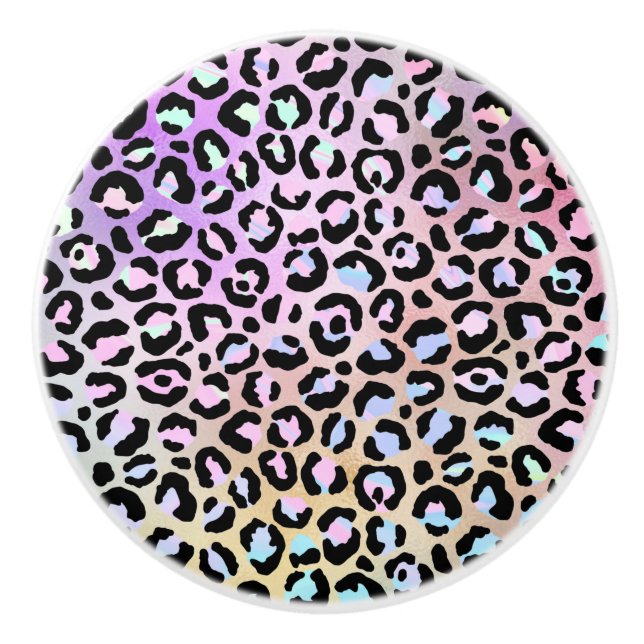 The Iridescent Leopard Series Design 6 Ceramic Knob (Front)