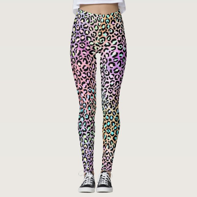 The Iridescent Leopard Series Design 6 Leggings (Front)