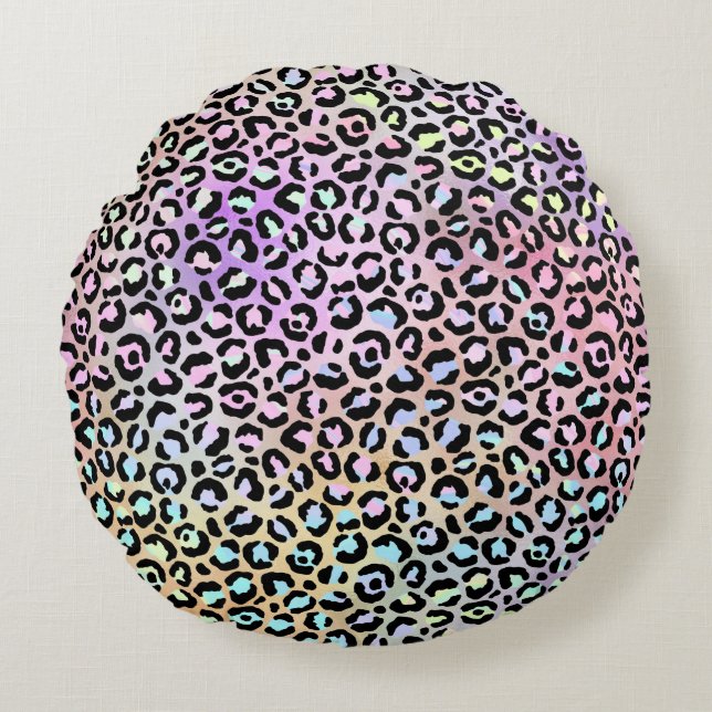 The Iridescent Leopard Series Design 6 Round Cushion (Front)