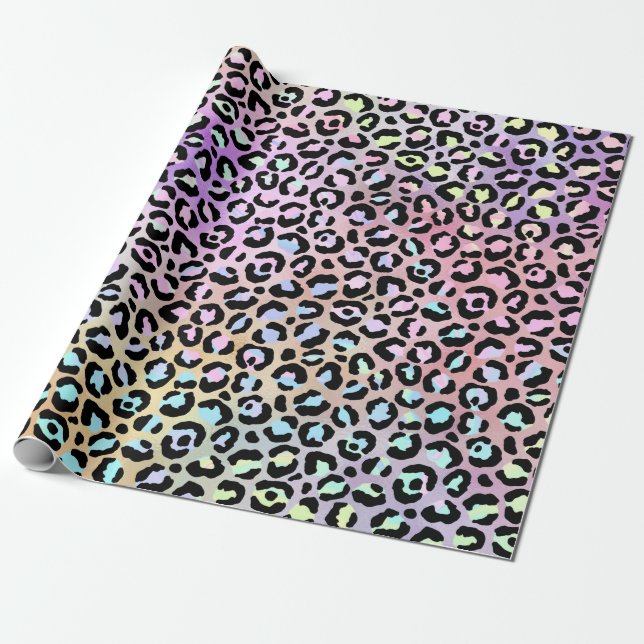 The Iridescent Leopard Series Design 6 Wrapping Paper (Unrolled)
