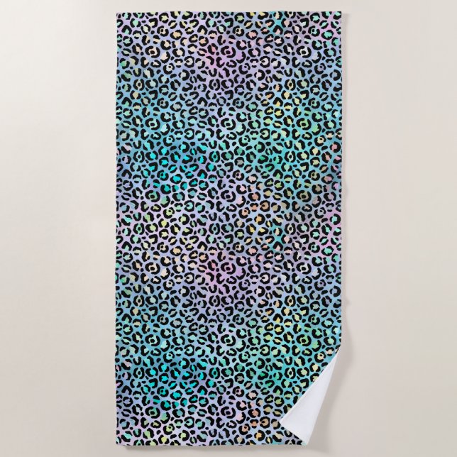 The Iridescent Leopard Series Design 8 Beach Towel (Front)