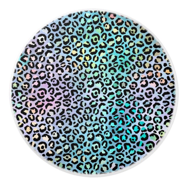 The Iridescent Leopard Series Design 8 Ceramic Knob (Front)