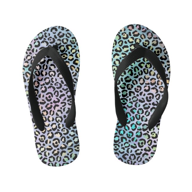 The Iridescent Leopard Series Design 8 Kid's Flip Flops (Footbed)
