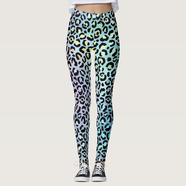 The Iridescent Leopard Series Design 8 Leggings (Front)