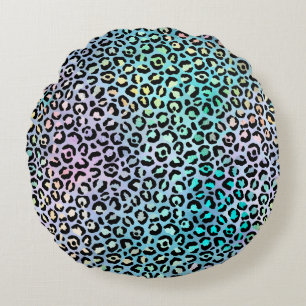 The Iridescent Leopard Series Design 8 Round Cushion