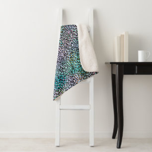 The Iridescent Leopard Series Design 8 Sherpa Blanket
